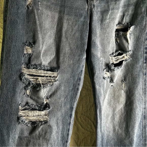 KanCan Kan Can Estilo Womens 9 28 Distressed Destroyed Wide Leg Denim Blue Jeans - Picture 5 of 16